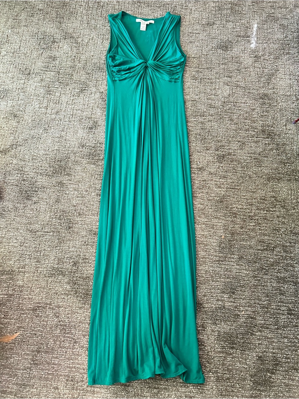 Max Studio Emerald Green Twist-Front Maxi Dress